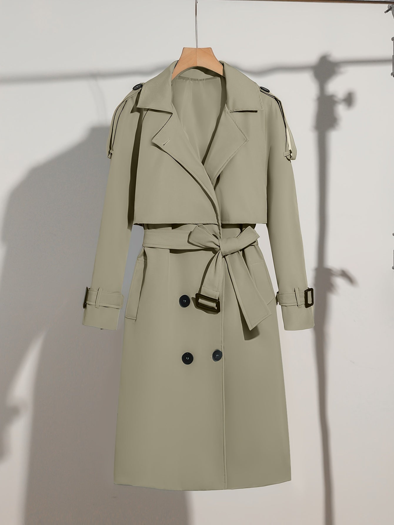 Relaxed Fit Women's Belted Trench Coat Plus Sizes