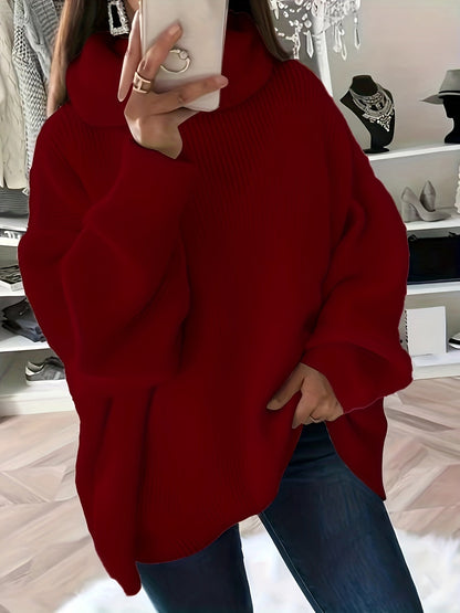 Women's Large Cozy Crew Neck Winter Sweater