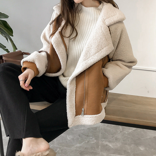 Warm Fleece Women's Large Sherpa Coat - VogeLuxe