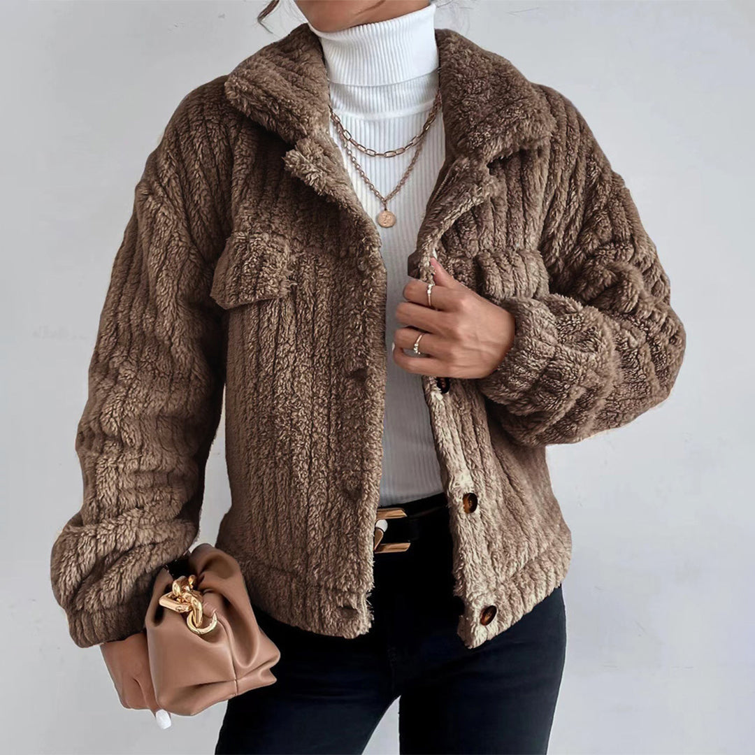 Warm Fleece Lined Women's Button Down Jacket