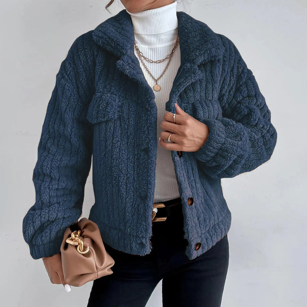 Warm Fleece Lined Women's Button Down Jacket