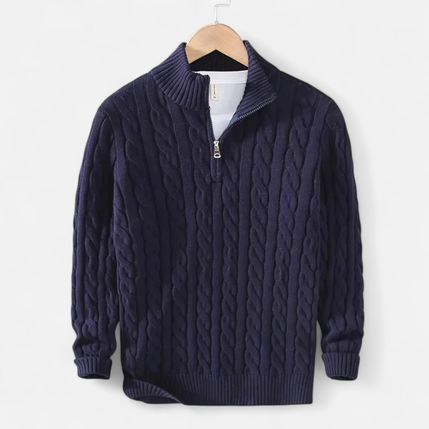 VogeLuxe | Men's Warm Chunky Zip Neck Sweater