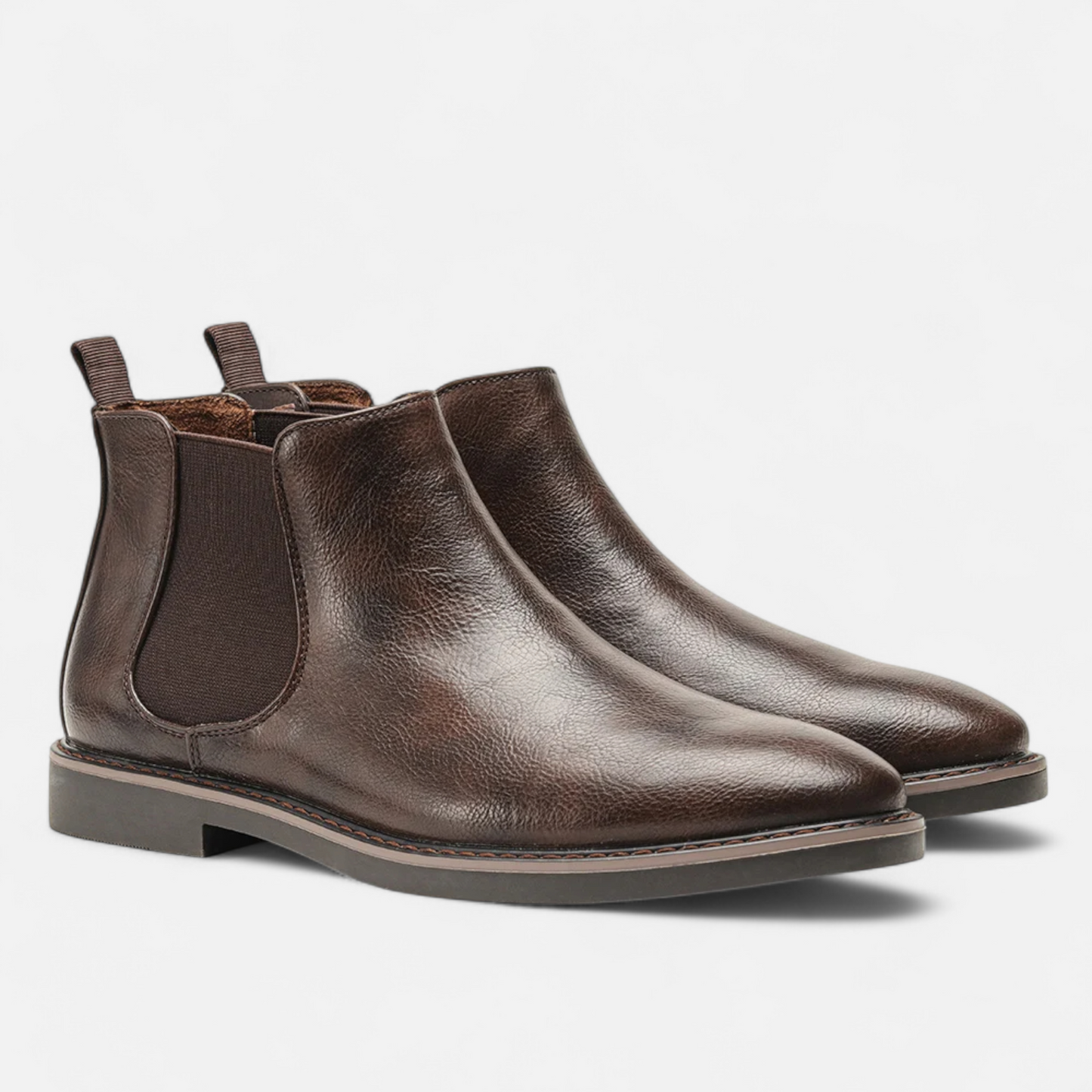 Classic Mens Brown Leather Ankle Boots
