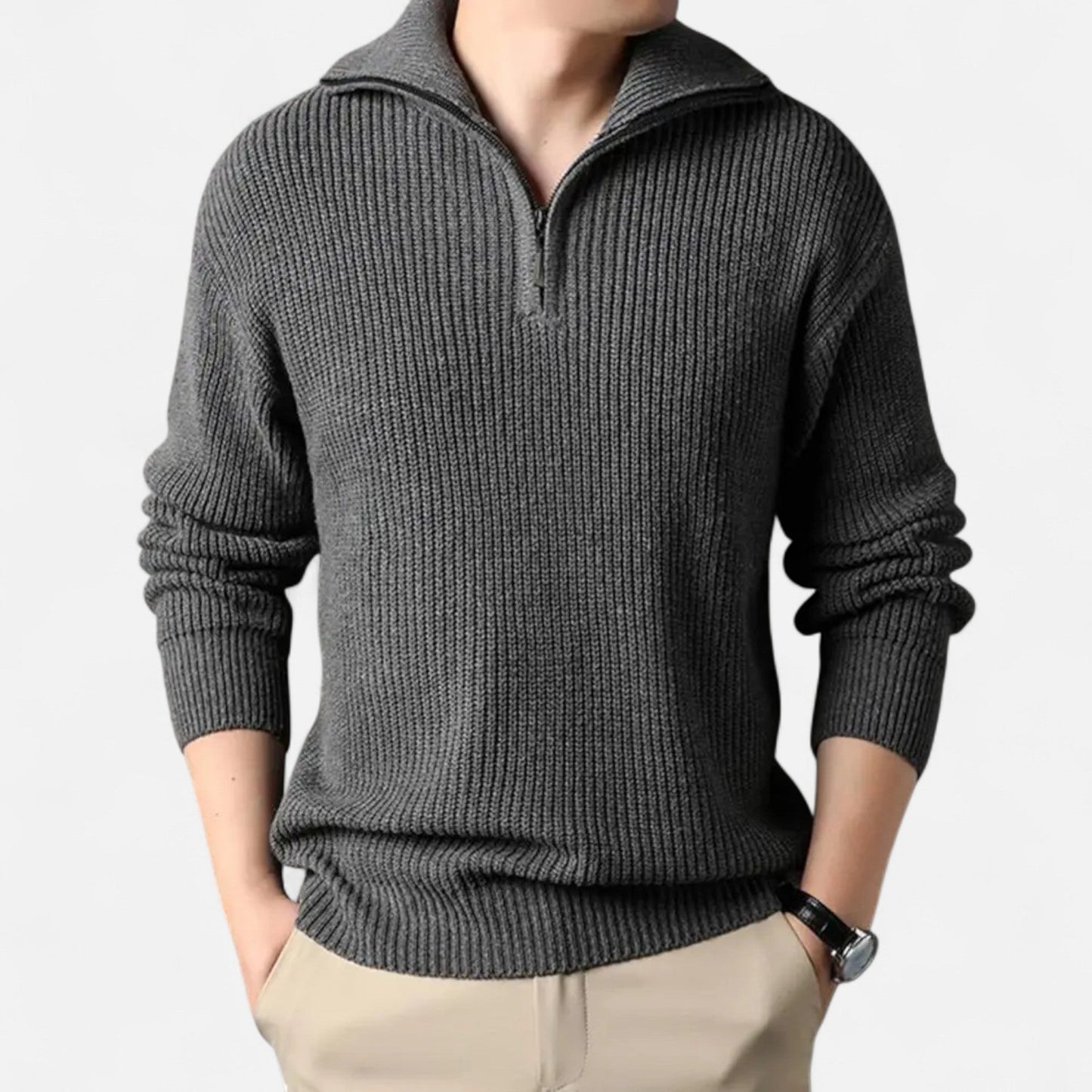 Warm Men's Wool Blend Pullover Sweater