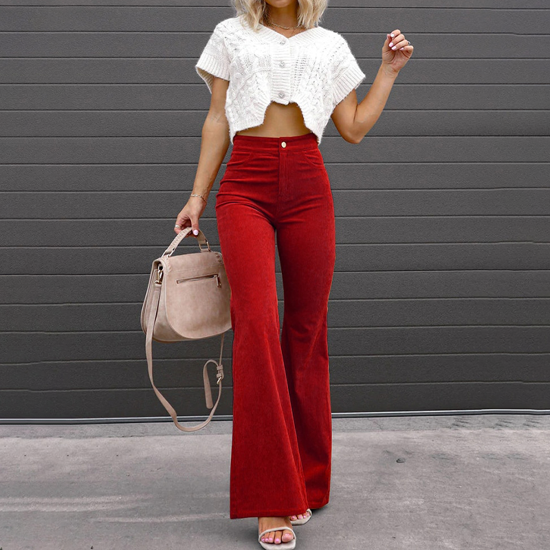 Fashionable Wide Leg High Waist Pants