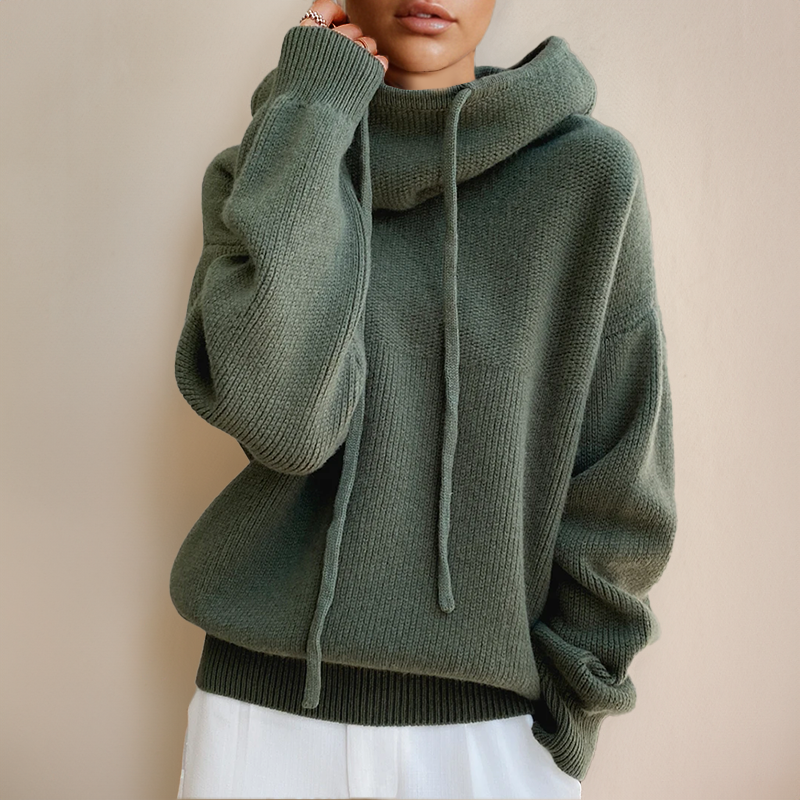 Cozy Loose Fit Hooded Sweatshirt - VogeLuxe