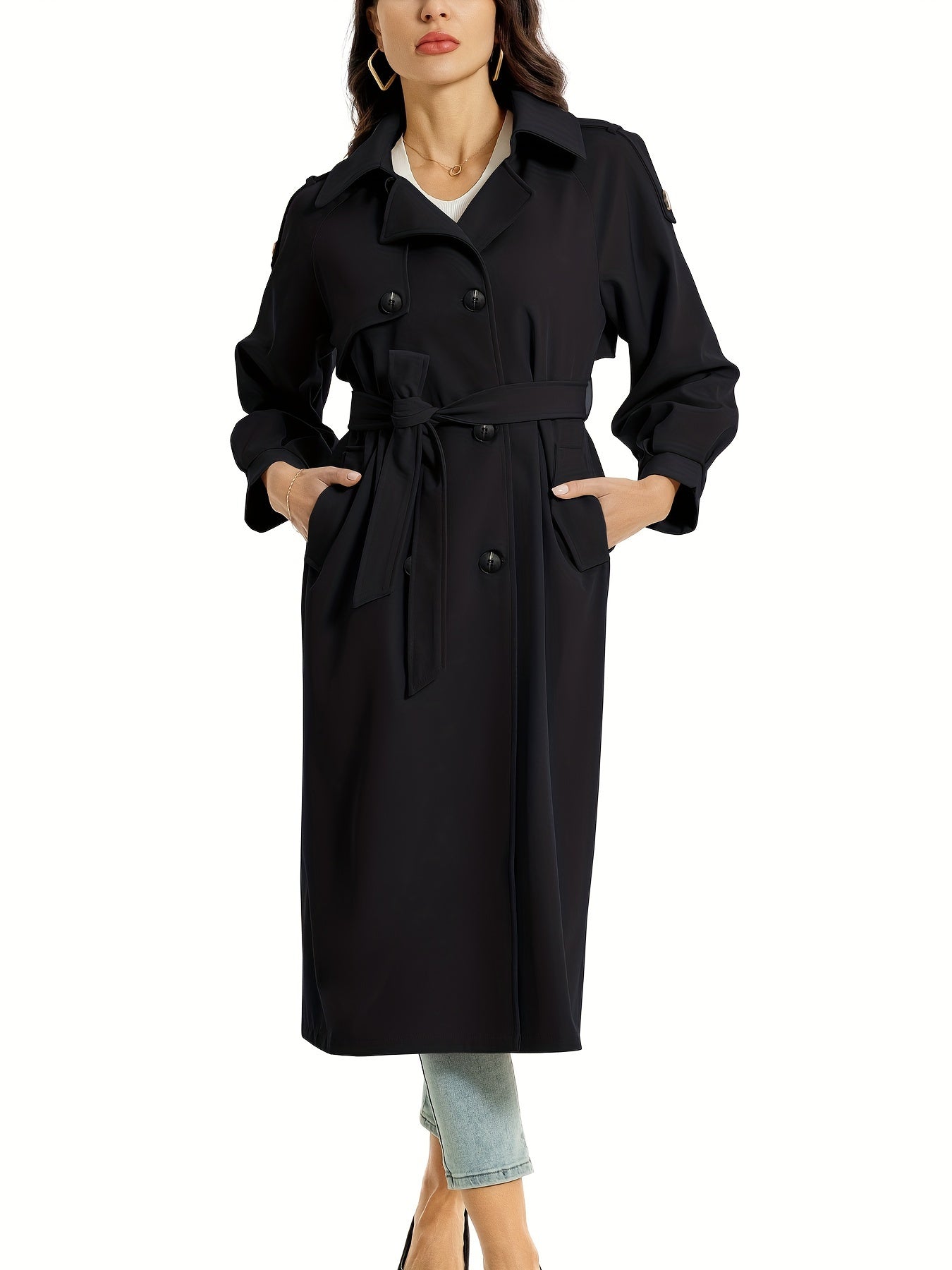 Classic Double Breasted Long Coat