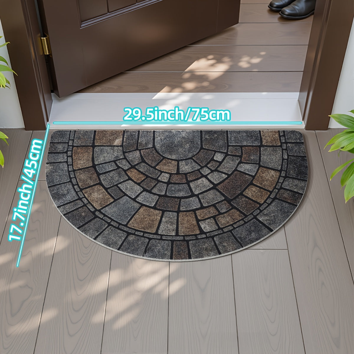 Round Colorful Welcome Mat