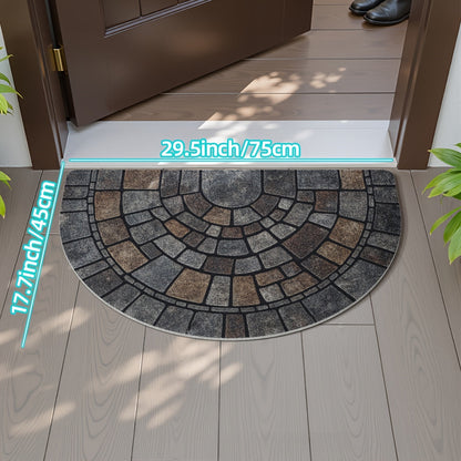 Round Colorful Welcome Mat