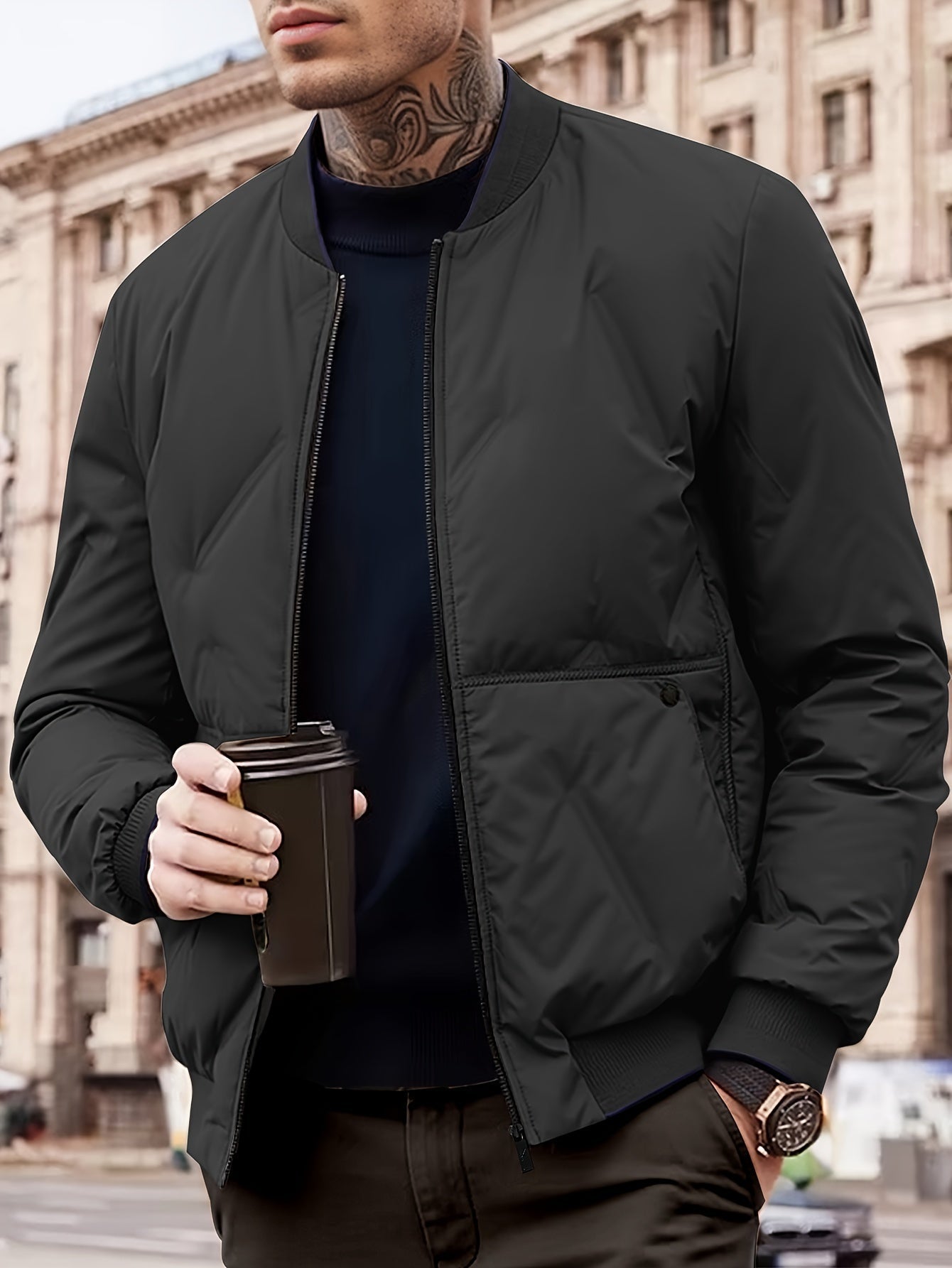 Warm Waterproof Men's Puffer Jacket for Outdoor Use - VogeLuxe