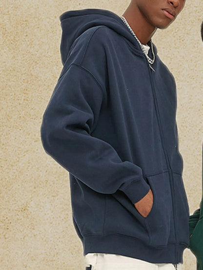 Warm Men's Zip Up Fleece Hooded Jacket - VogeLuxe
