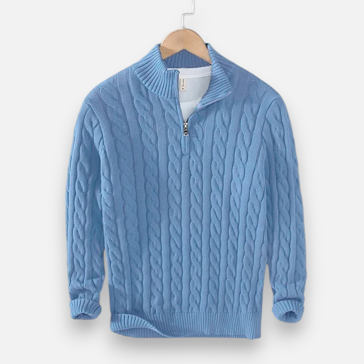 VogeLuxe | Men's Warm Chunky Zip Neck Sweater