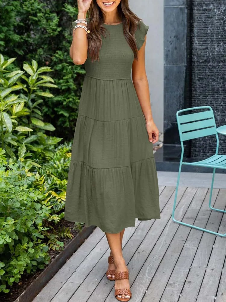 Elegant Lightweight Long Sleeve Maxi Dress