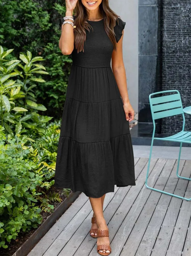 Elegant Lightweight Long Sleeve Maxi Dress