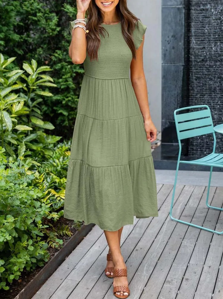 Elegant Lightweight Long Sleeve Maxi Dress