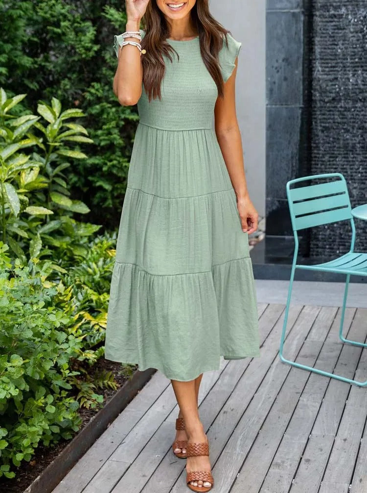 Elegant Lightweight Long Sleeve Maxi Dress