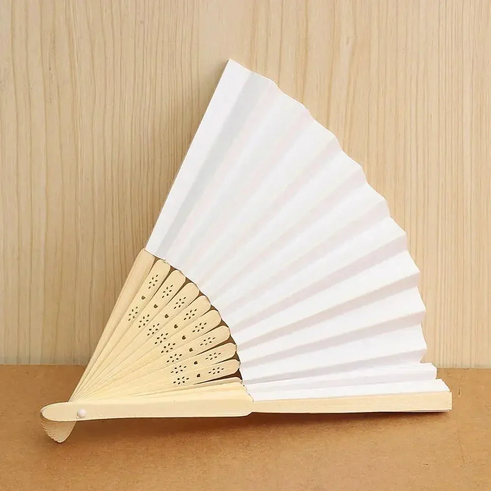 Natural Bamboo Folding Silk Fan - VogeLuxe