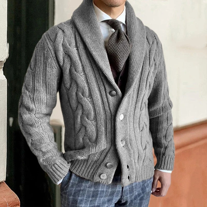 Men's Cozy Cable Knit Crew Neck Sweater