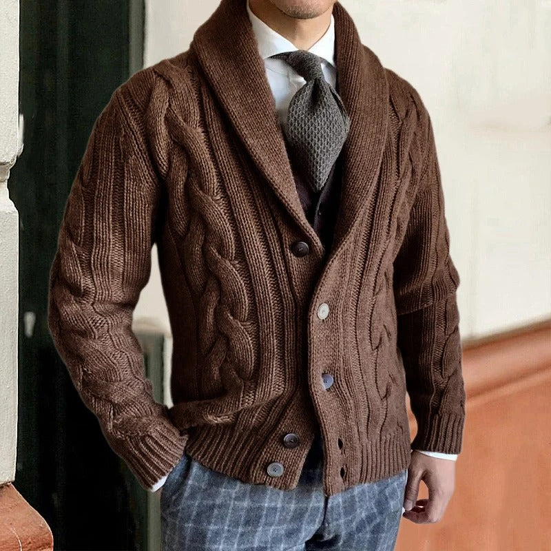 Men's Cozy Cable Knit Crew Neck Sweater