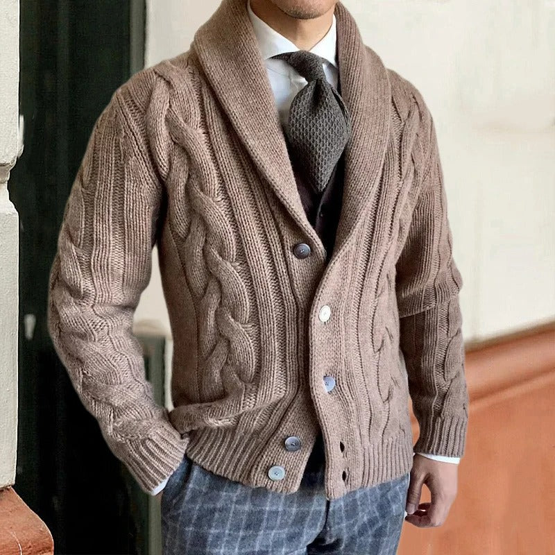 Men's Cozy Cable Knit Crew Neck Sweater - VogeLuxe