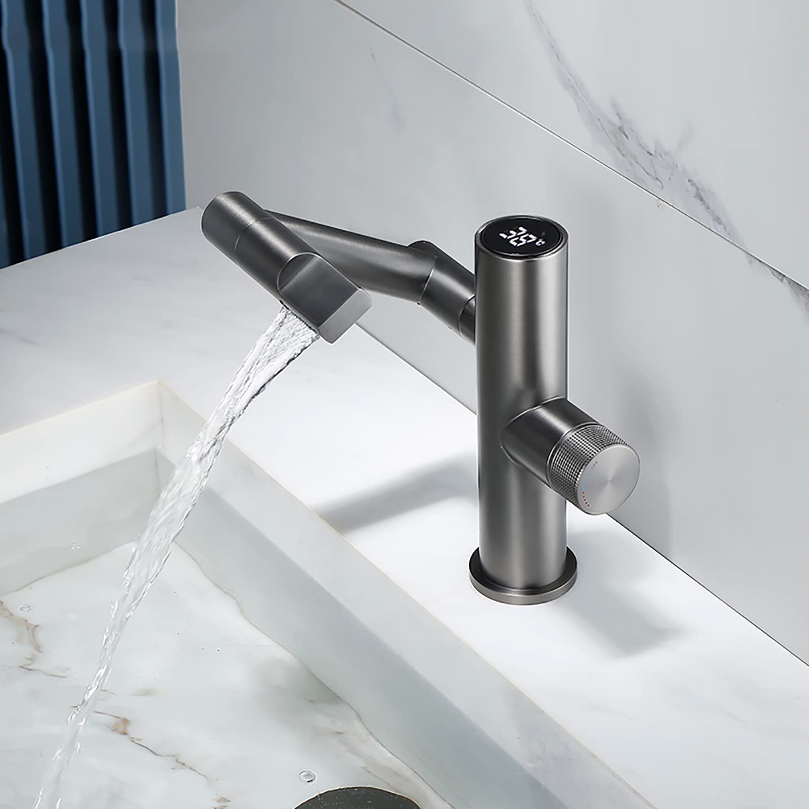 Modern Digital Bathroom Faucet with Temp Display - BritishElegance