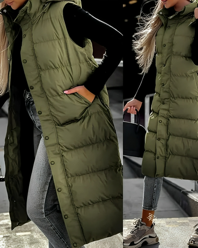 Warm Women's Down Parka Jacket for Outdoor Use