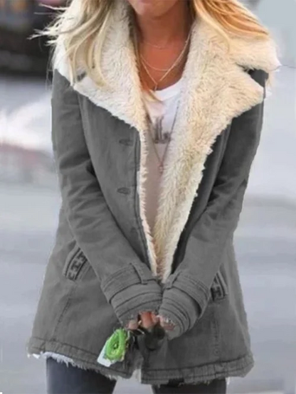 Classic Ladies Button Front Coat