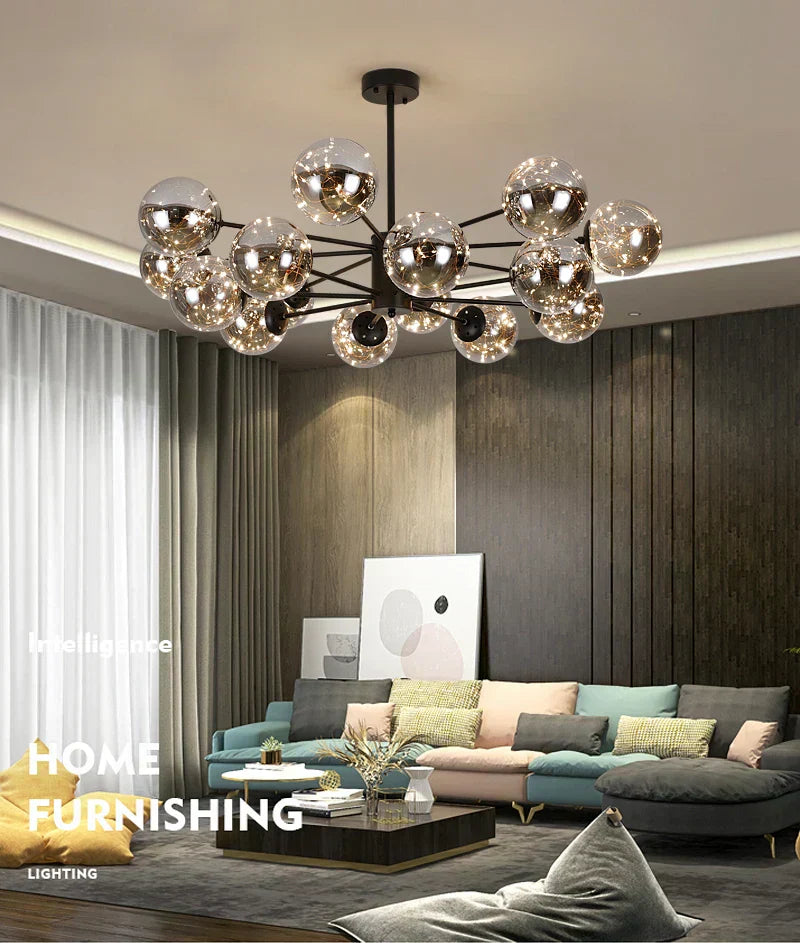 Luxury Glass Pendant Chandelier Light Fixture - VogeLuxe