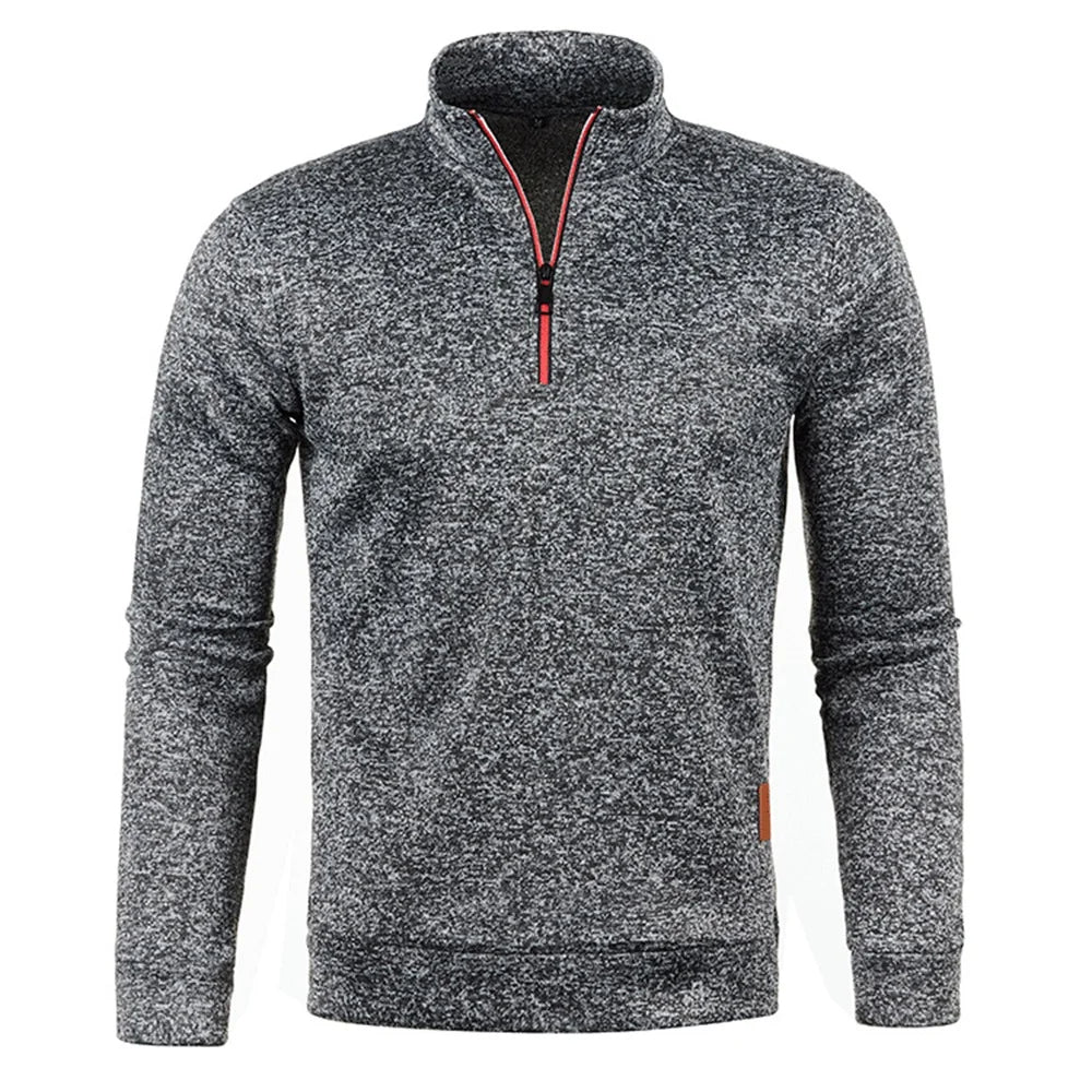 VogeLuxe | Men’s Quarter Zip Mock Collar Sweatshirt