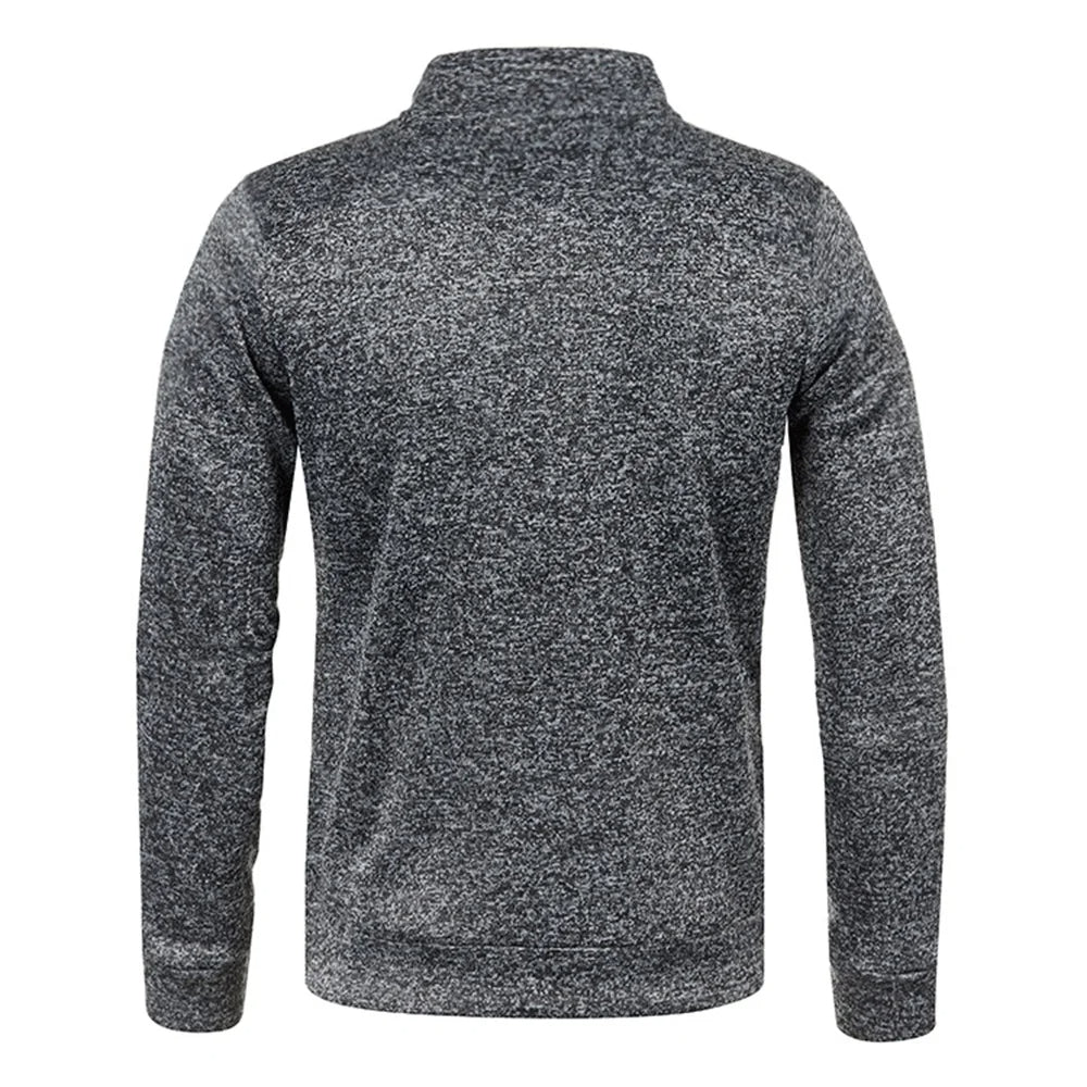 VogeLuxe | Men’s Quarter Zip Mock Collar Sweatshirt