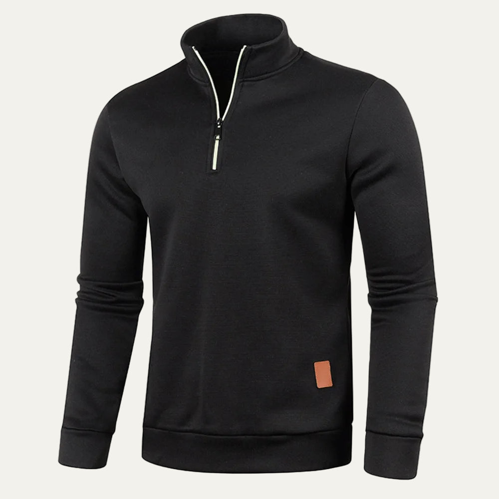 VogeLuxe | Men’s Quarter Zip Mock Collar Sweatshirt