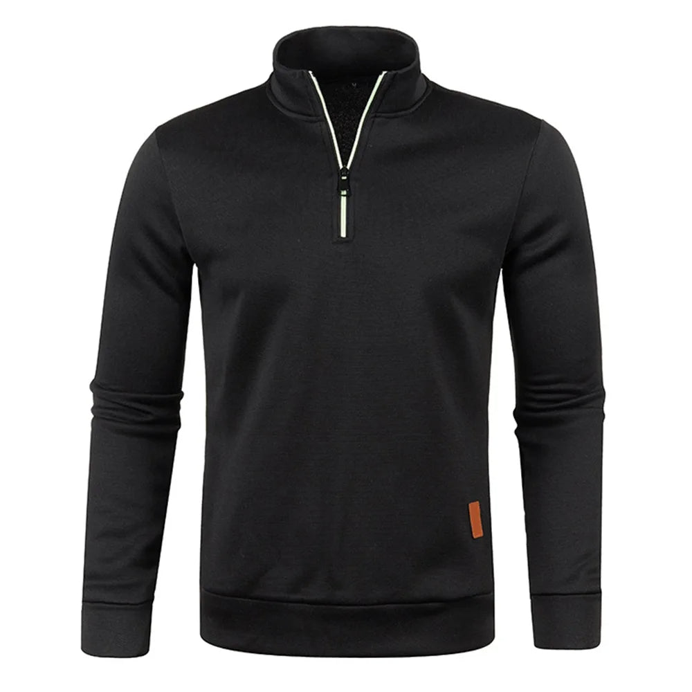 VogeLuxe | Men’s Quarter Zip Mock Collar Sweatshirt