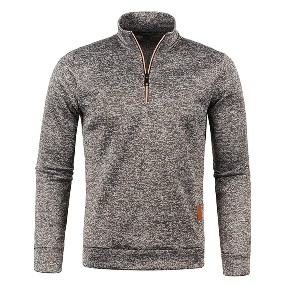 VogeLuxe | Men’s Quarter Zip Mock Collar Sweatshirt