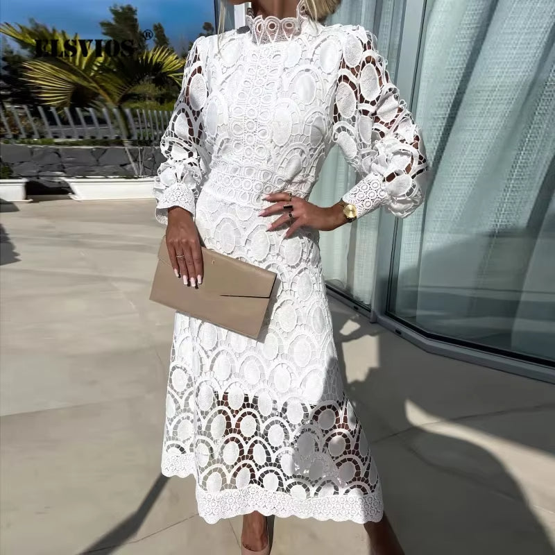 Elegant Floral Women's Lace Dress