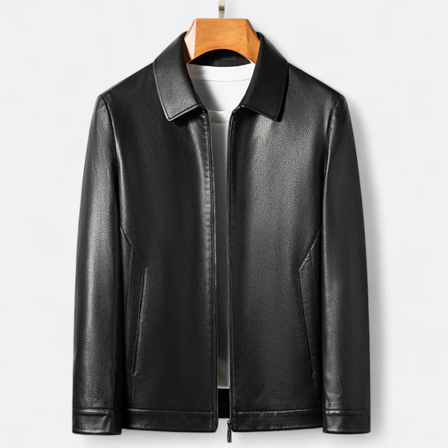 Men's Faux Leather Jacket - Classic Fall Style