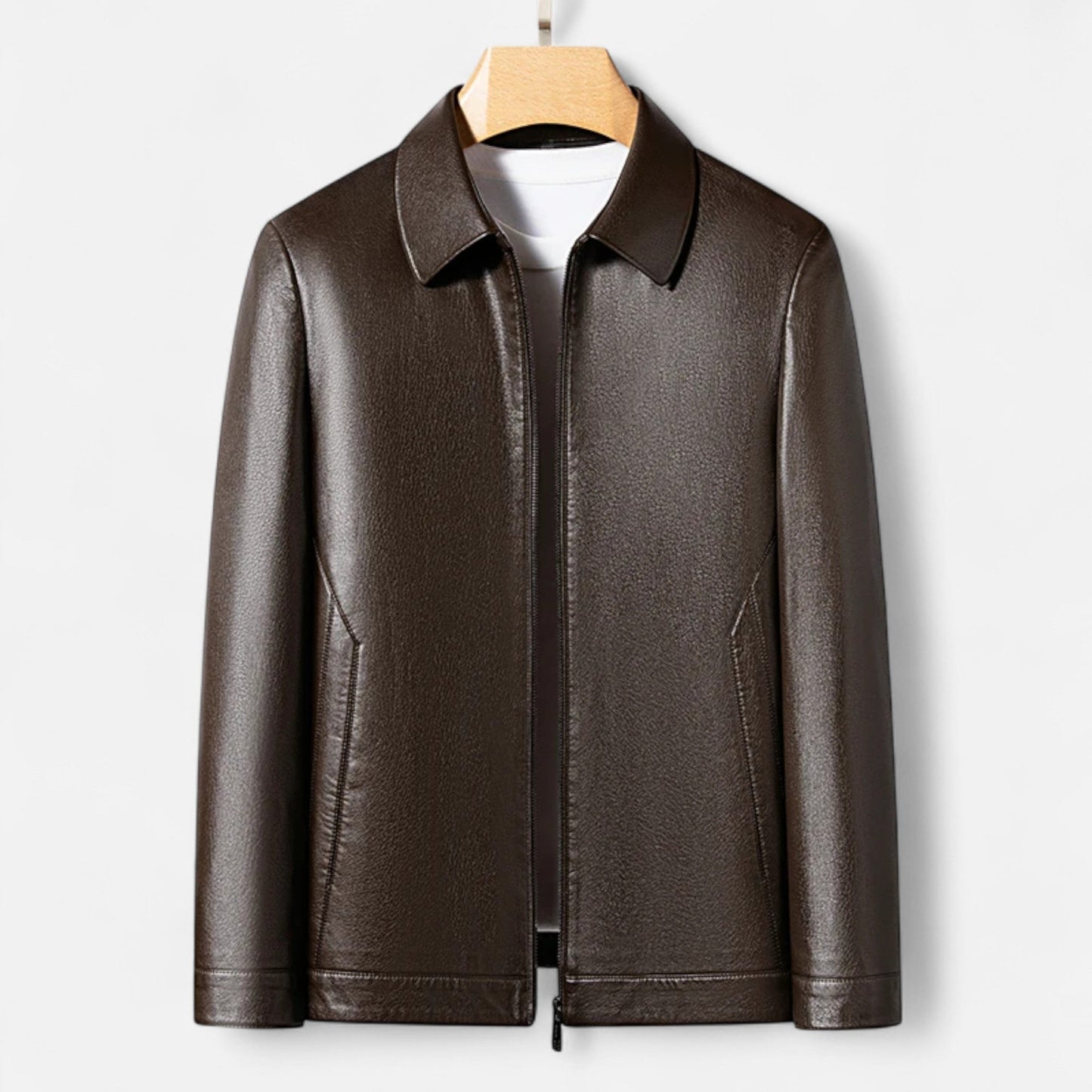 Men's Faux Leather Jacket - Classic Fall Style - VogeLuxe