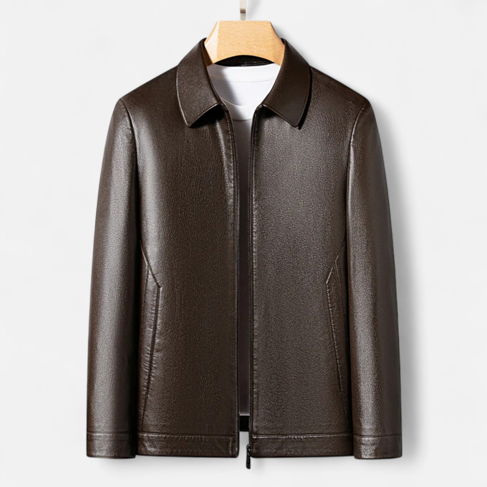 Men's Faux Leather Jacket - Classic Fall Style - VogeLuxe