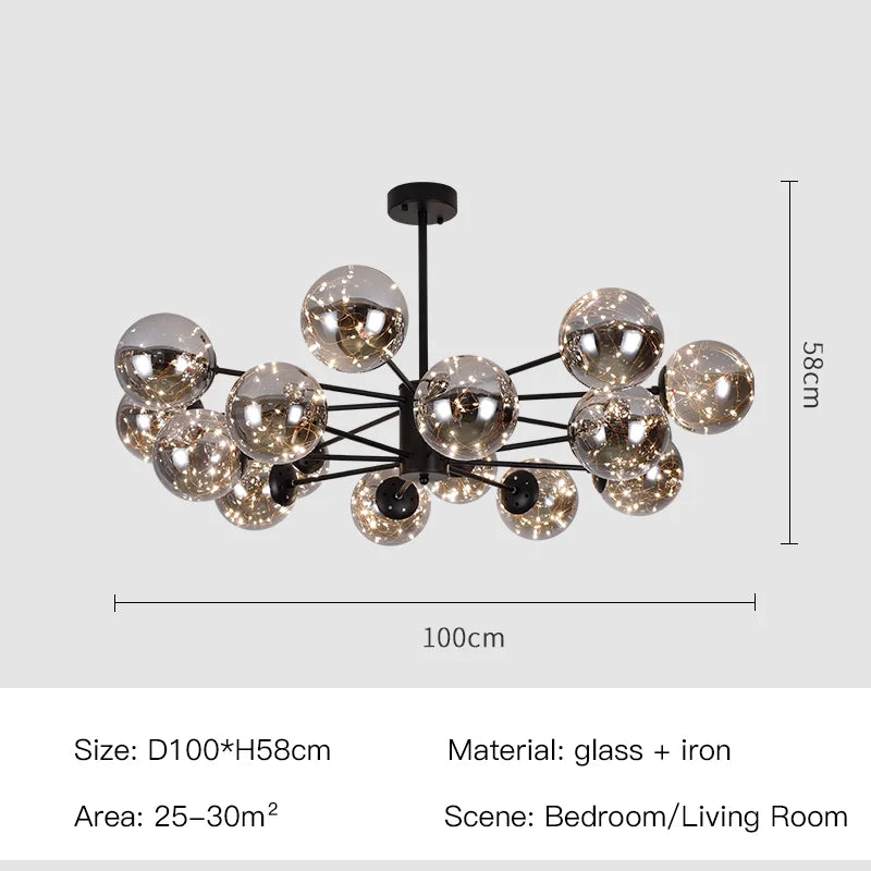 Luxury Glass Pendant Chandelier Light Fixture