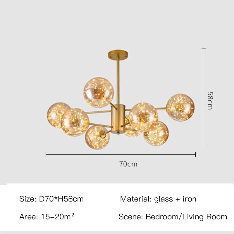 Luxury Glass Pendant Chandelier Light Fixture
