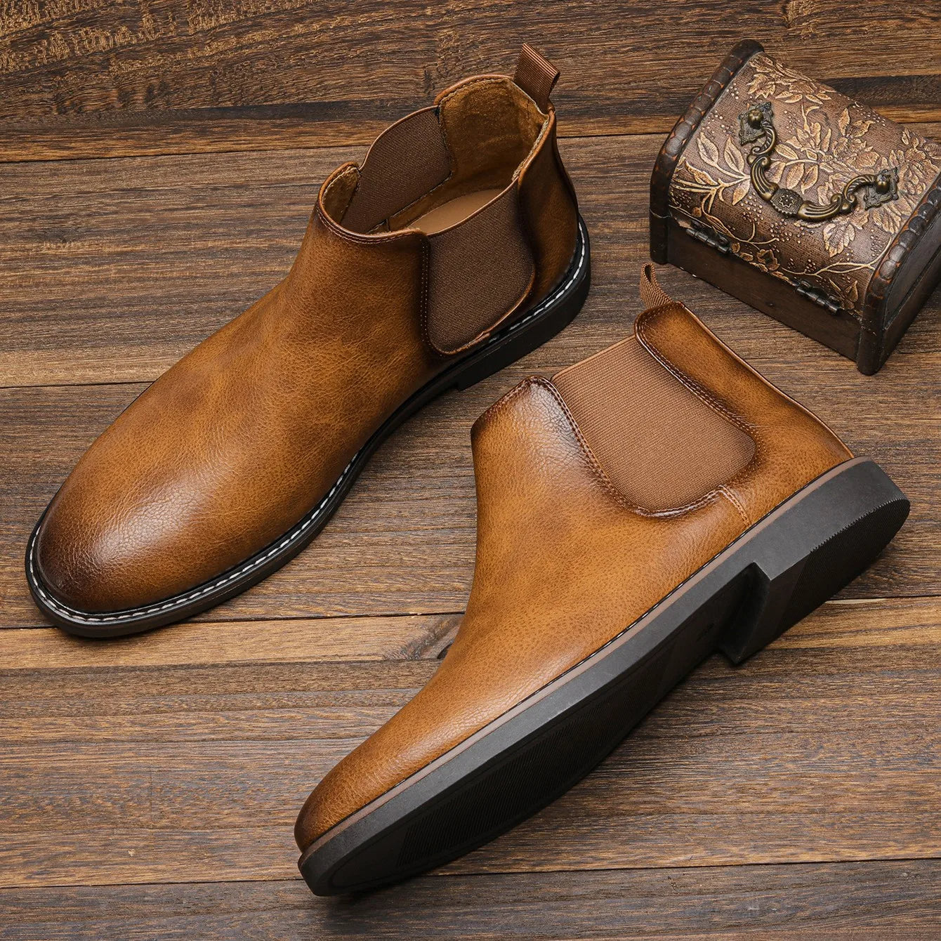 Fashionable Low Heel Ankle Boots - VogeLuxe