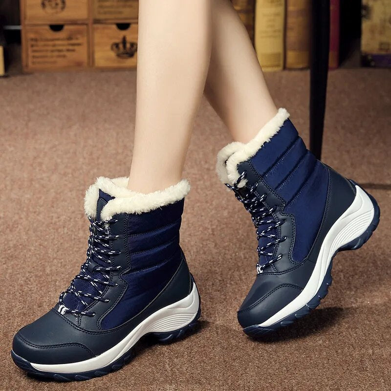 Warm Waterproof Women's Snow Boots for Outdoor Use - VogeLuxe