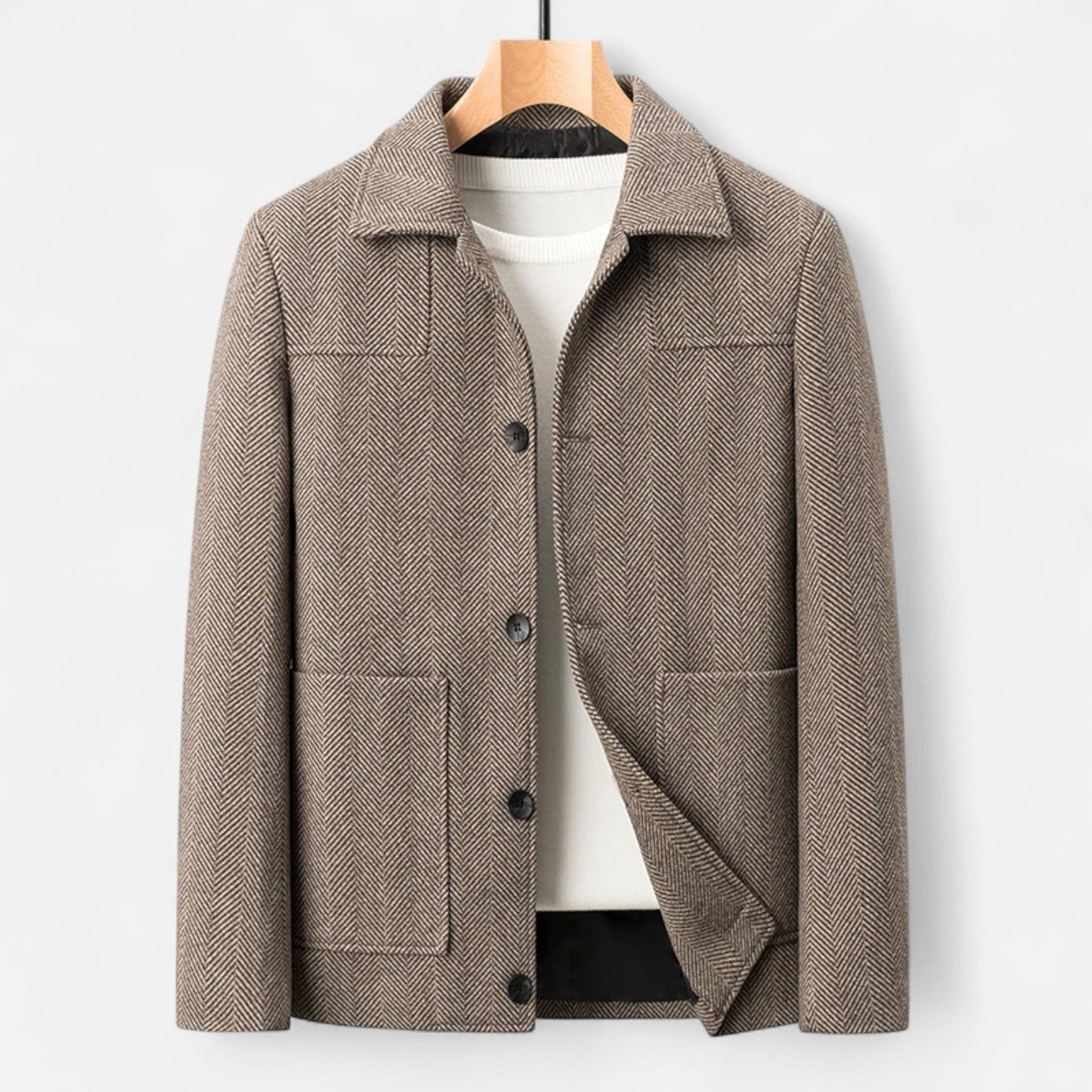 Smart Mens Wool Coat - Classic Business Style