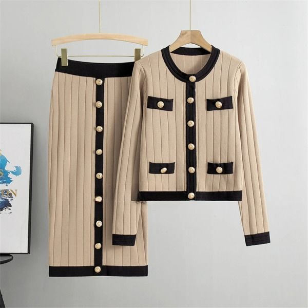 Ladies' Chic Knitted Co-ord Top and Skirt Set