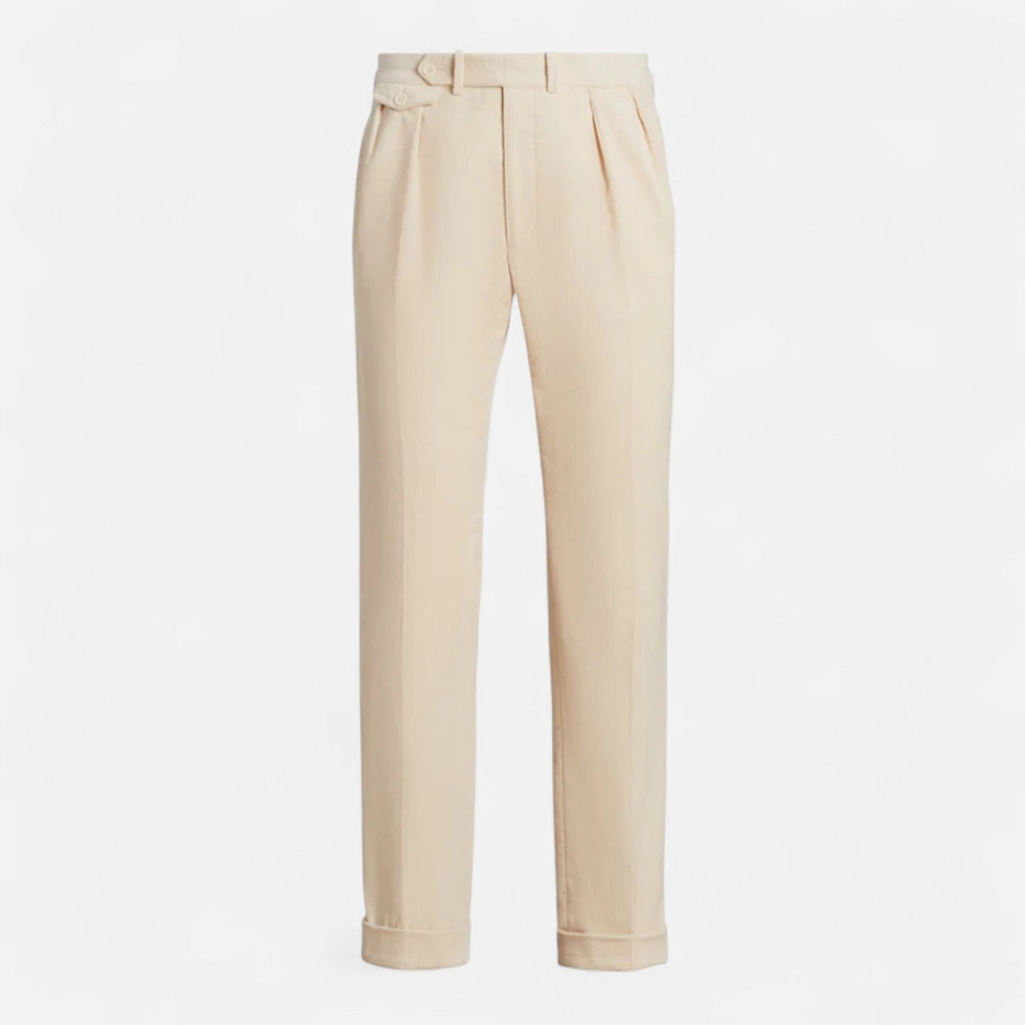 Slim Fit White Cotton Dress Pants - VogeLuxe