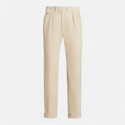 Slim Fit White Cotton Dress Pants - VogeLuxe
