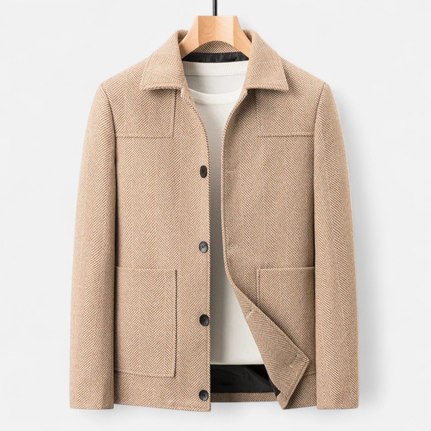 Smart Mens Wool Coat - Classic Business Style - VogeLuxe