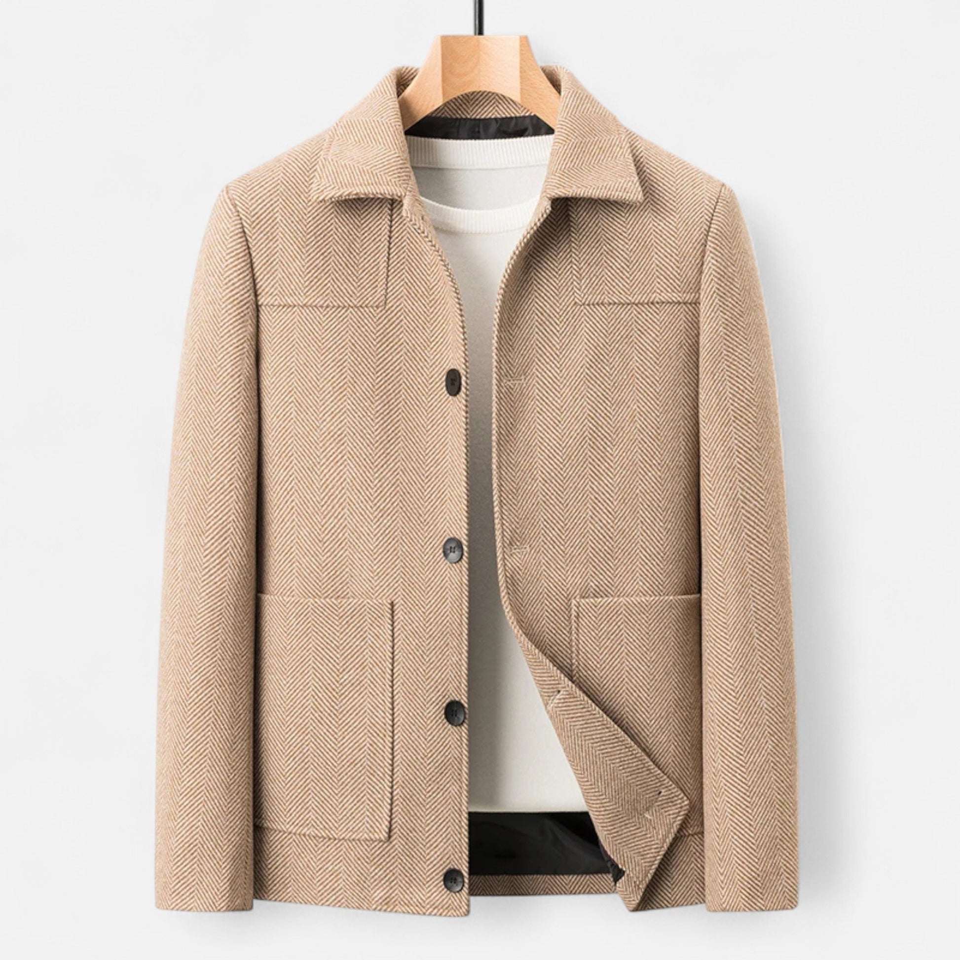 Smart Mens Wool Coat - Classic Business Style - VogeLuxe