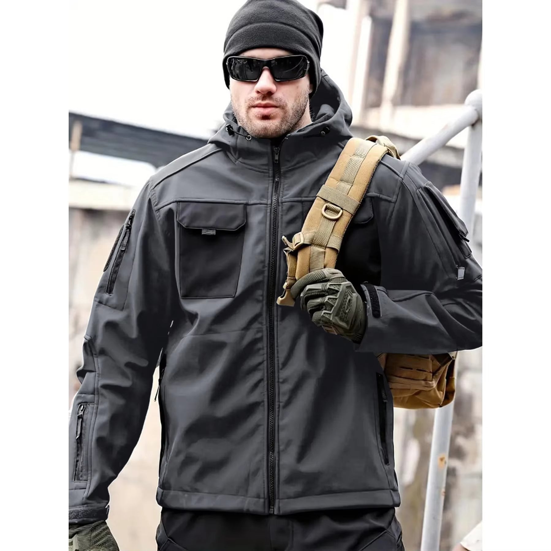 Waterproof Men's Multi Pocket Field Jacket - VogeLuxe