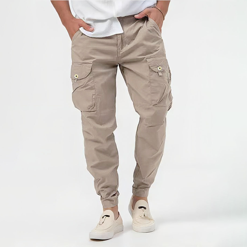 Men's Slim Fit Cargo Pants with Extra Pockets
