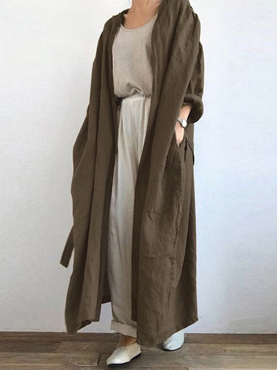 Relaxed Fit Women's Long Duster Coat